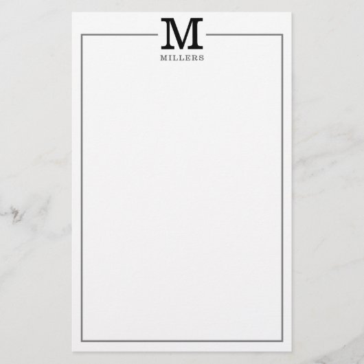 Eenvoudig modern Klassieke Familienaam Monogram (Voorkant)