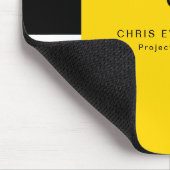 Eenvoudig Modern Kleurenblok Geel Wit en Zwart Muismat (Hoek)