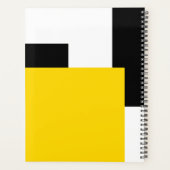 Eenvoudig Modern Kleurenblok Geel Wit en Zwart Planner (Achterkant)