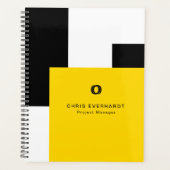 Eenvoudig Modern Kleurenblok Geel Wit en Zwart Planner (Voorkant)