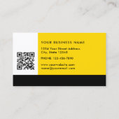 Eenvoudig Modern Kleurenblok Geel Wit en Zwart Visitekaartje (Achterkant)