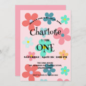 Eenvoudig Modern Kleurrijk Daisy bloemen verjaarda Save The Date (Voorkant / Achterkant)