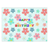 Eenvoudig Modern Kleurrijk Daisy bloemen verjaarda Tafelkleed (Voorkant (Horizontaal))