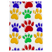 Eenvoudig Modern kleurrijk Paw Pet verjaardagsfees Medium Cadeauzakje (Achterkant)