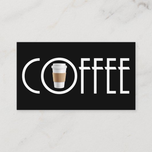 Eenvoudig modern Koffiehuis Visitekaartje (Voorkant)