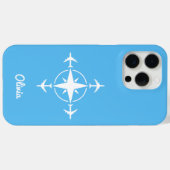 Eenvoudig modern kompas en vliegreisgebruik Case-Mate iPhone case (Achterkant (horizontaal))