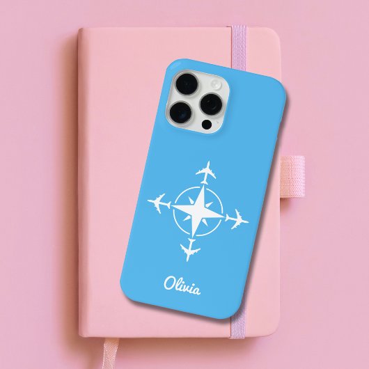 Eenvoudig modern kompas en vliegreisgebruik Case-Mate iPhone case