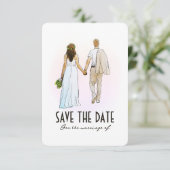 Eenvoudig modern koppel Flat Save The Date Kaart (Staand voorkant)