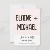 Eenvoudig modern koppel Flat Save The Date Kaart (Achterkant)