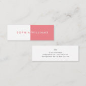 Eenvoudig Modern Koraal en Witte Professioneel Mini Visitekaartje (Voorkant / Achterkant)