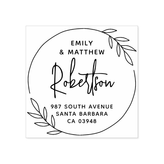 Eenvoudig modern, krachtig, gehuwd paar retouradre rubberstempel (Afrduk)