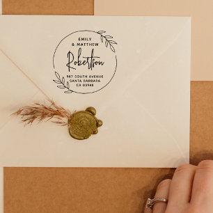Eenvoudig modern, krachtig, gehuwd paar retouradre rubberstempel