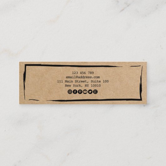 Eenvoudig modern Kraft-papier met display Mini Bus Mini Visitekaartje (Achterkant)