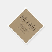 Eenvoudig modern Kraft Script Weddenschap Servet (Hoek)