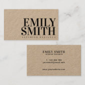 Eenvoudig modern Kraft-Visitekaartje Visitekaartje (Voorkant / Achterkant)