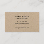 Eenvoudig modern Kraft-Visitekaartje Visitekaartje (Achterkant)