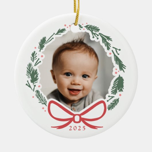 Eenvoudig modern krans foto keramische cirkel Orna Keramisch Ornament (Voorkant)