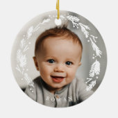 Eenvoudig modern krans foto keramische cirkel Orna Keramisch Ornament (Achterkant)