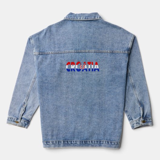 Eenvoudig Modern Kroatië Nationale Vlag Kleding So Denim Jacket (Achterkant)