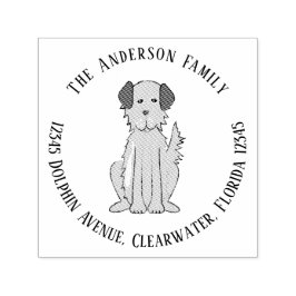 Eenvoudig modern Kute Dog Pet Return-adres Zelfinktende Stempel
