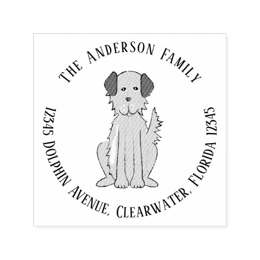 Eenvoudig modern Kute Dog Pet Return-adres Zelfinktende Stempel (Design)