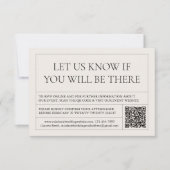 Eenvoudig & Modern  Label QR-code RSVP Kaartje (Voorkant)