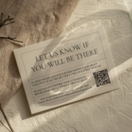 Eenvoudig & Modern  Label QR-code RSVP Kaartje