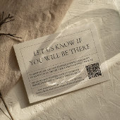 Eenvoudig & Modern  Label QR-code RSVP Kaartje