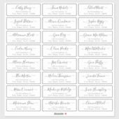 Eenvoudig modern label voor het huwelijksgastenadr (Vel)