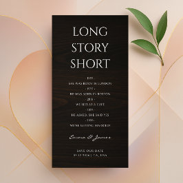 Eenvoudig Modern Lang Verhaal Kort Donker Houten B Save The Date