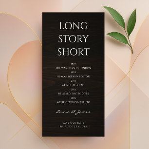Eenvoudig Modern Lang Verhaal Kort Donker Houten B Save The Date