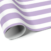 Eenvoudig modern lavender Paars Striped minimalist Cadeaupapier (Rol Hoek)