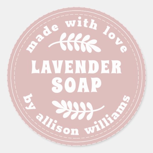 Eenvoudig modern lavender Soap Silver Pink Ronde Sticker (Voorkant)