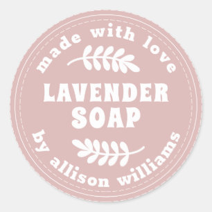 Eenvoudig modern lavender Soap Silver Pink Ronde Sticker