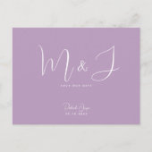 Eenvoudig Modern Lavender Weddenschap Save the Dat Briefkaart (Voorkant)