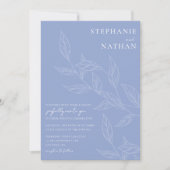 Eenvoudig modern leest Periwinkle Wedding Kaart (Voorkant)