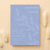 Eenvoudig modern leest Periwinkle Wedding Kaart