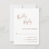 Eenvoudig modern legant terracotta Wedding RSVP Kaartje (Voorkant)