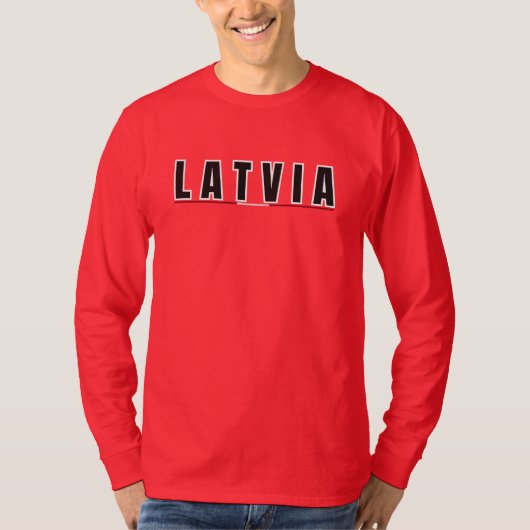 Eenvoudig modern Lets Letse Letse Letter Vlag Souv T-shirt (Voorkant)
