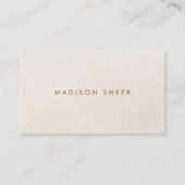 Eenvoudig modern, licht beige Linen Professional Visitekaartje (Voorkant)