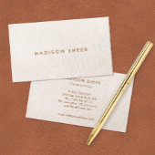Eenvoudig modern, licht beige Linen Professional Visitekaartje