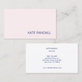 Eenvoudig Modern Licht Roze Schoonheidsberoeps Visitekaartje (Voorkant / Achterkant)