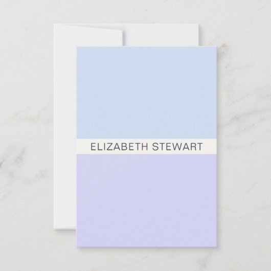 Eenvoudig modern lichtblauw en draagtas notitiekaartje (Voorkant)