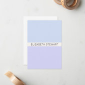 Eenvoudig modern lichtblauw en draagtas notitiekaartje (Voorkant / Achterkant in situ)