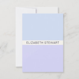 Eenvoudig modern lichtblauw en draagtas notitiekaartje