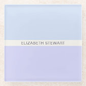 Eenvoudig modern lichtblauw en lavender glazen onderzetter (Voorkant)