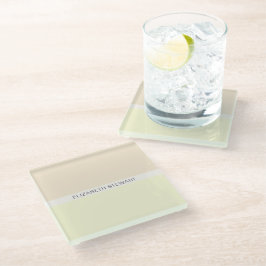 Eenvoudig modern lichtdoorn en geel glazen onderzetter