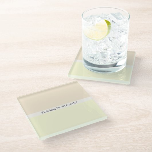 Eenvoudig modern lichtdoorn en geel glazen onderzetter (Schuin)