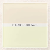 Eenvoudig modern lichtdoorn en geel glazen onderzetter (Voorkant)