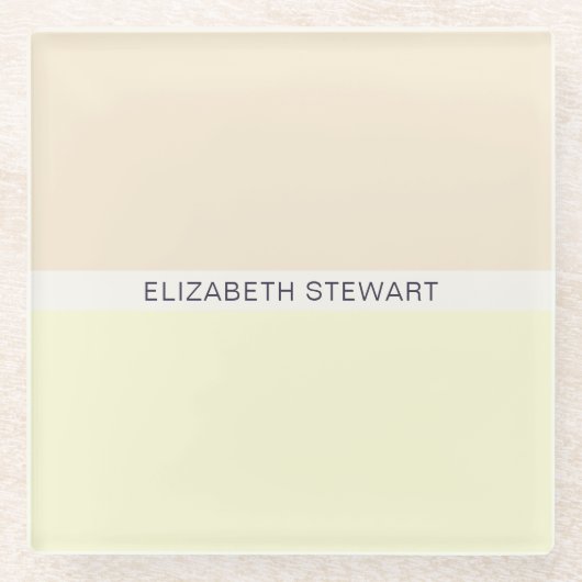 Eenvoudig modern lichtdoorn en geel glazen onderzetter (Voorkant)